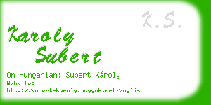 karoly subert business card