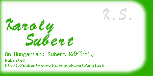 karoly subert business card